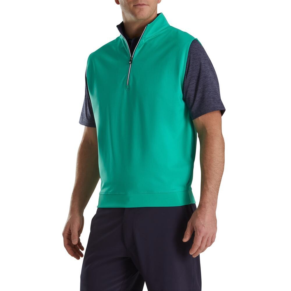 Foot Joy Vibrant Green Men’s Pullover Golf Zip-Up Vest Preppy Athlesuire Workout